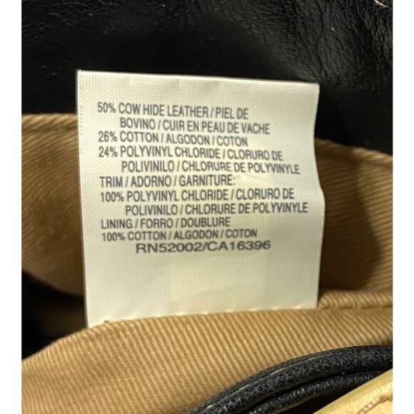 Liz Claiborne Large Shoulder Bag Black Beige Checks Tan - Leather Cotton READ - Picture 12 of 15